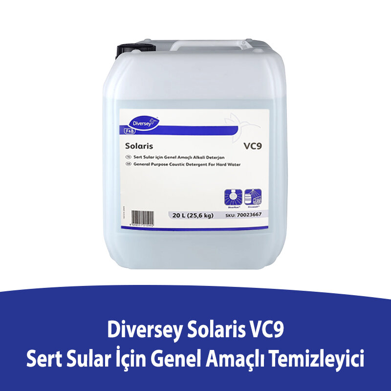 Diversey Solaris VC9 Sert Sular İçin Genel Amaçlı Temizleyici 20 Litre