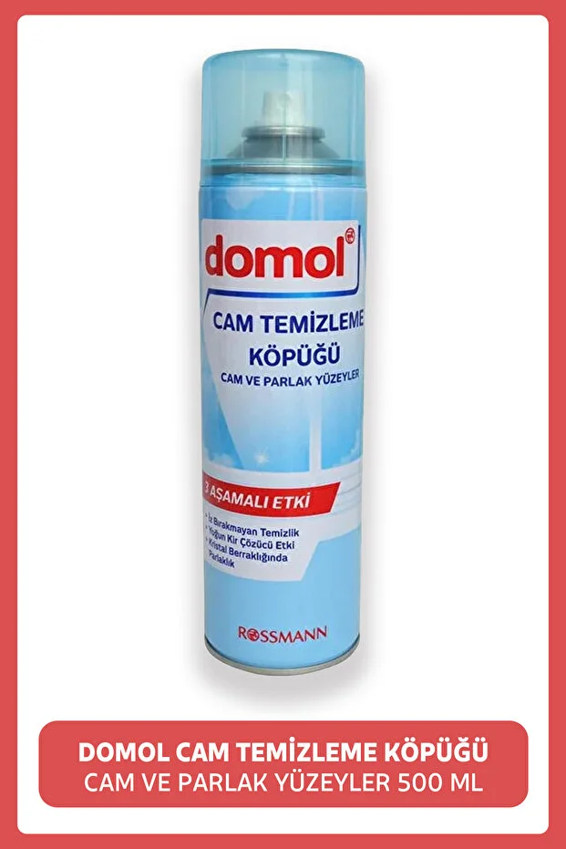 Domol Cam Temizleme Köpüğü Cam Ve Parlak Yüzeyler 500 Ml