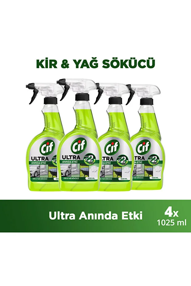Cif Ultra Anında Etki Kir Ve Yağ Çözücü 1025 ml X4